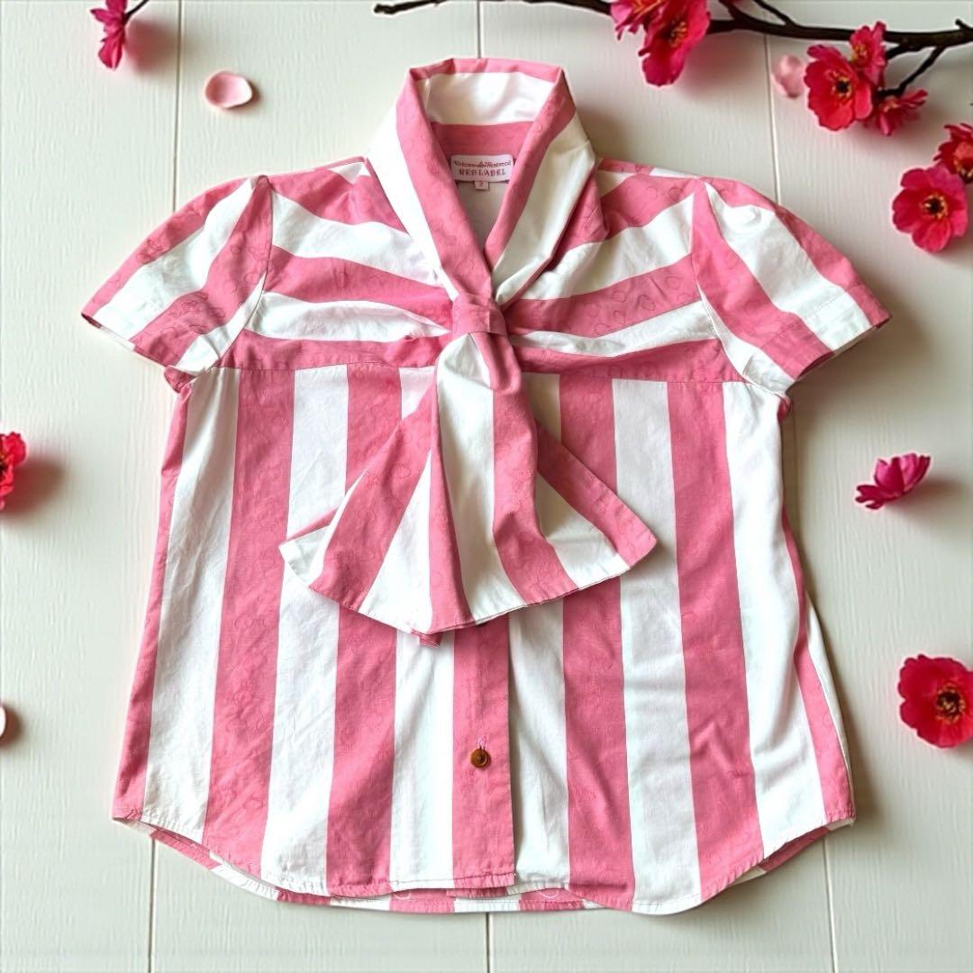 美品✨ヴィヴィアンウエストウッド オーブモノグラム　ボウタイ　シャツ