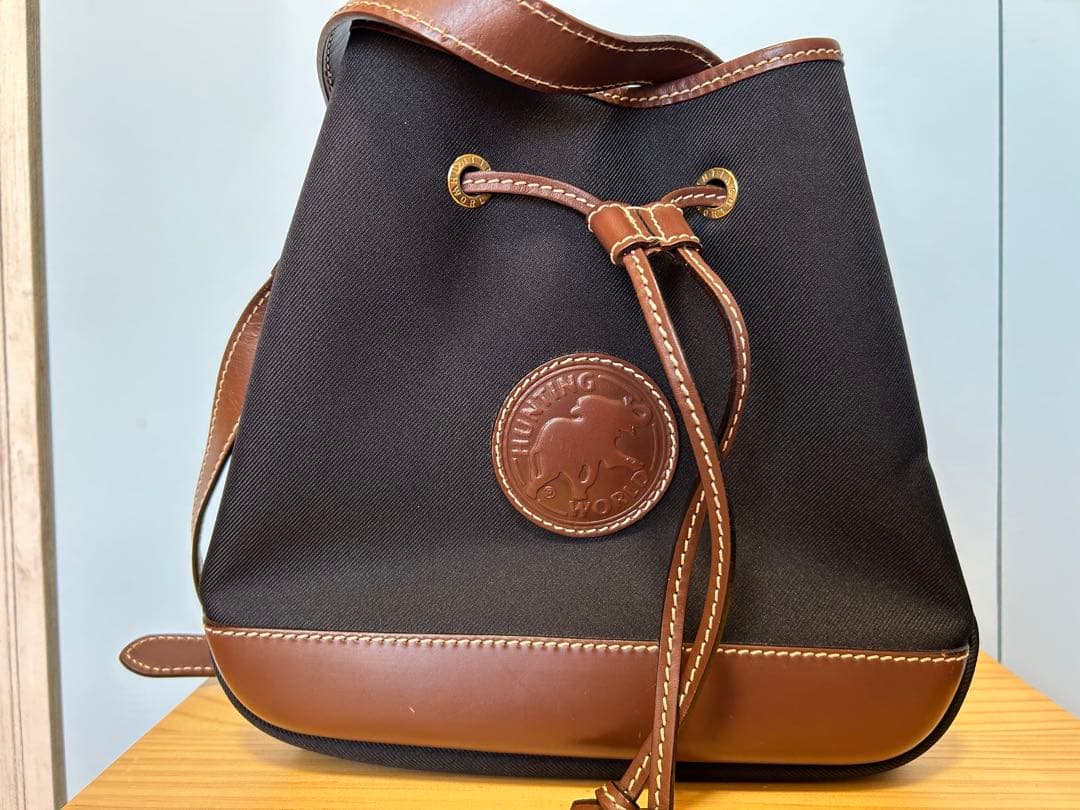 HUNTING WORLD トートバッグ ブラック/ブラウン