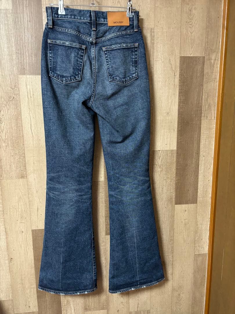 マウジー　MVS D/BLU FLARE　ロング　25インチ　フレアパンツ