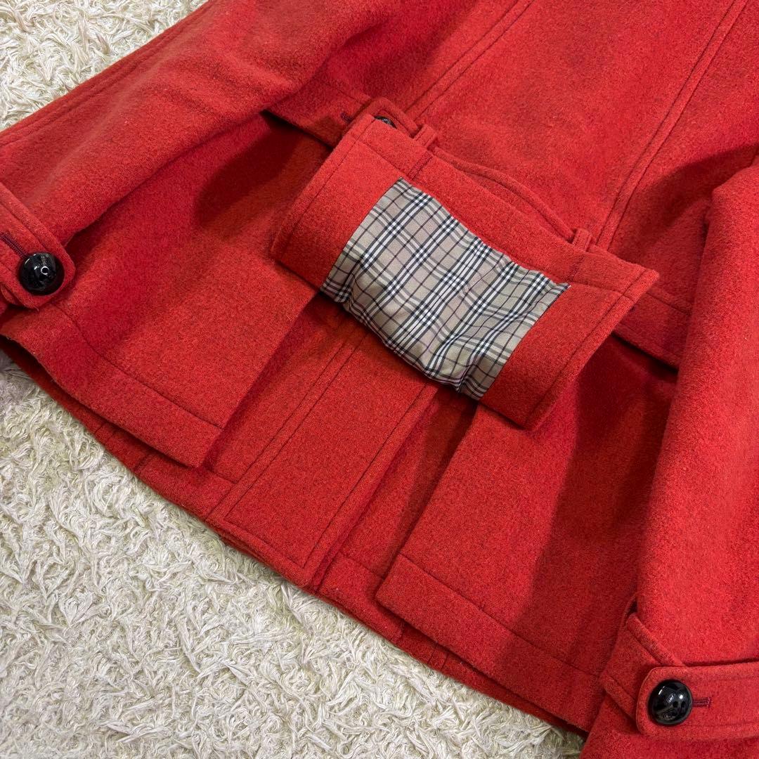 バーバリーロンドン　ブルーレーベル　ノバチェック　フード　ダッフルコート　36