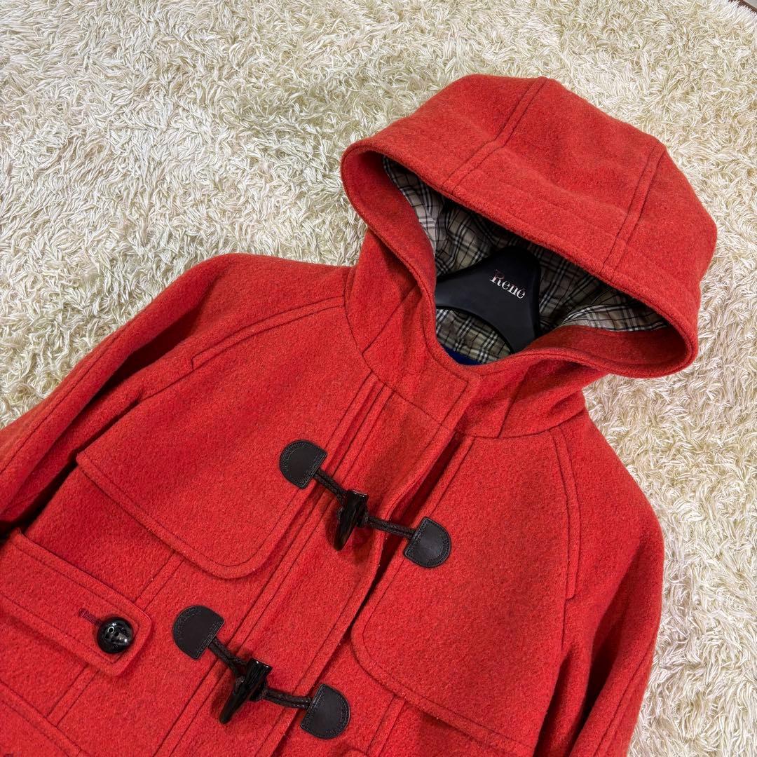 バーバリーロンドン　ブルーレーベル　ノバチェック　フード　ダッフルコート　36