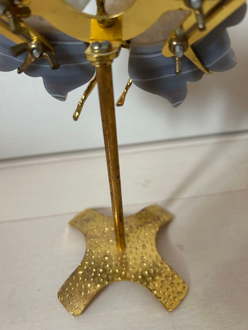 【限定1点】蝶の天然石アゲート×妖精オブジェ高級インテリア新品浄化・癒し・開運に