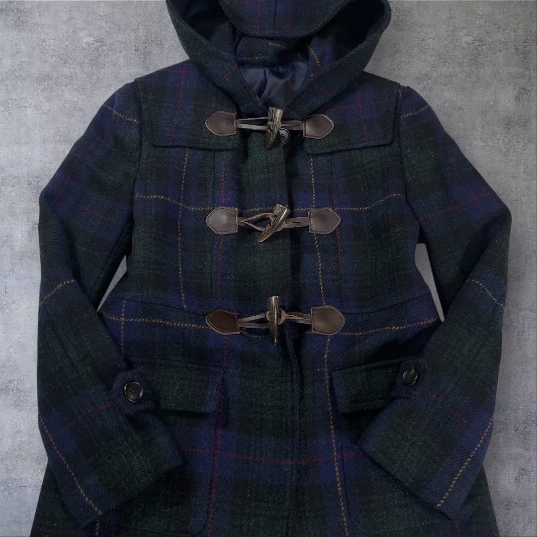 J.PRESS ハリスツイード ダッフルコート チェック フード ウール 英国製