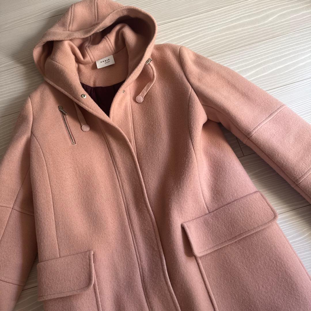 【連休限定価格】AKRIS PUNTO フード付き✨中綿コート✨ピンクカラー