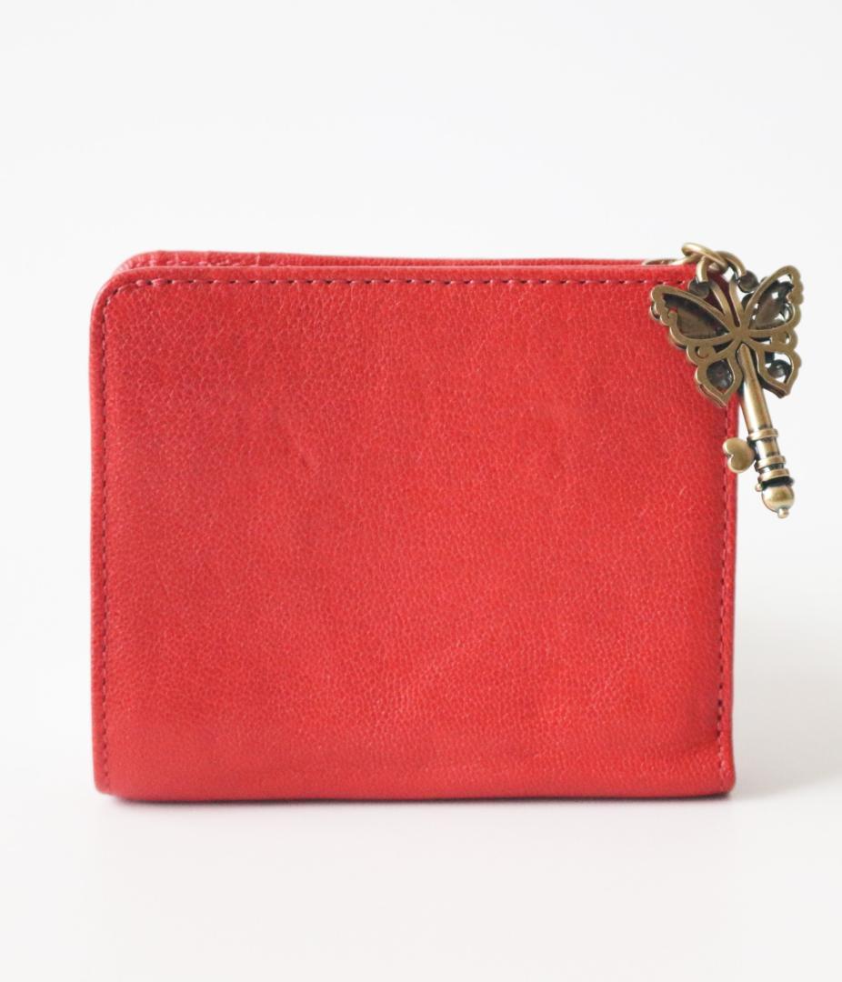 新品タグ付き【アナスイ】開運バタフライキー 鍵穴モチーフ 山羊革 二つ折り財布