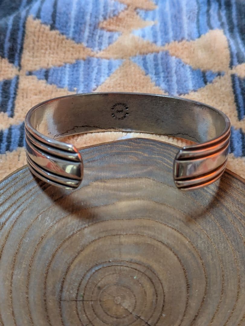 ナバホ族Bruce Morganブルースモーガン バングル15mm幅 14K