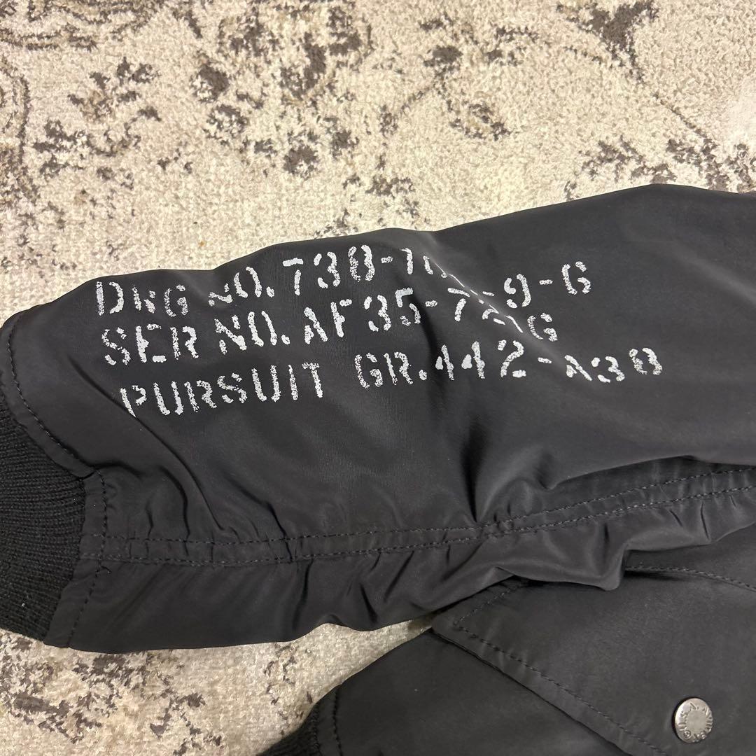 AVIREX ブラック MA-1 フライトジャケットL リバーシブル 縦ステッチ