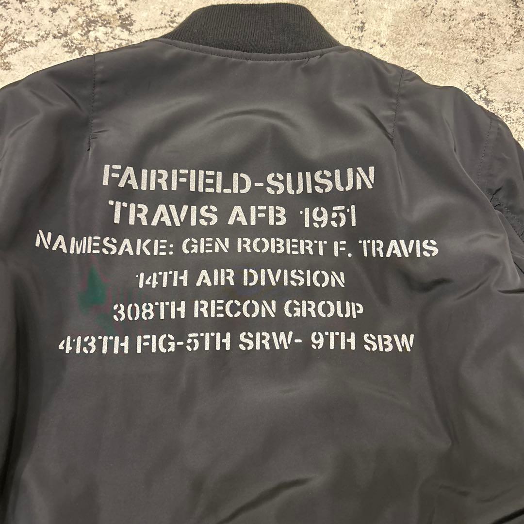 AVIREX ブラック MA-1 フライトジャケットL リバーシブル 縦ステッチ