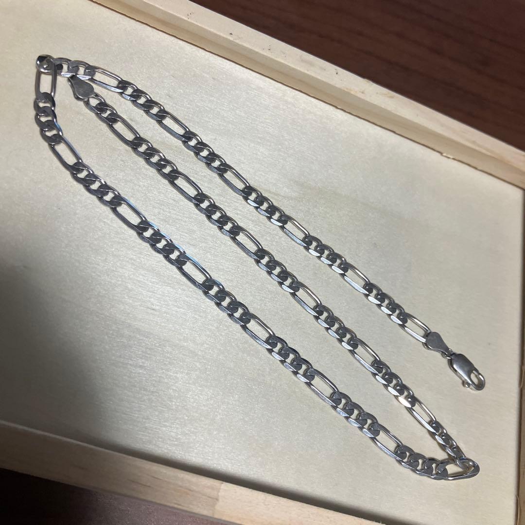 こやまシルバー925 フィガロチェーン ネックレス 約55cm 幅6mm