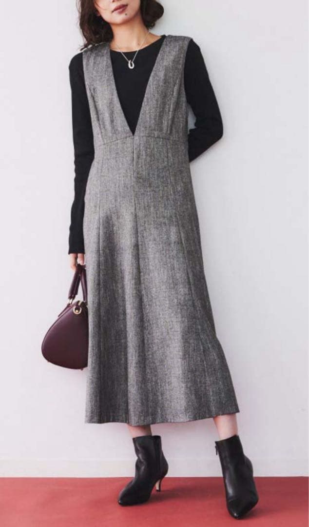 UNTITLED ミックスツイード ジャンパースカート