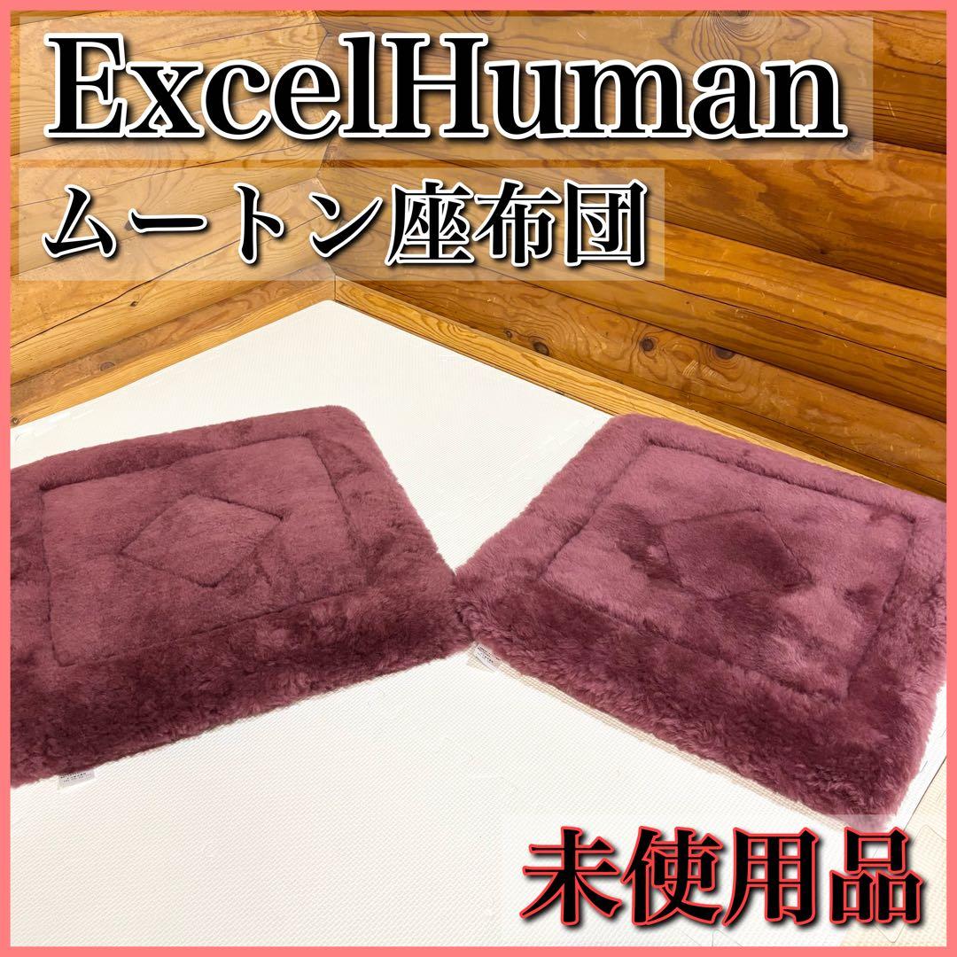 【未使用】エクセルヒューマン ExcelHuman ムートン 座布団 2枚セット