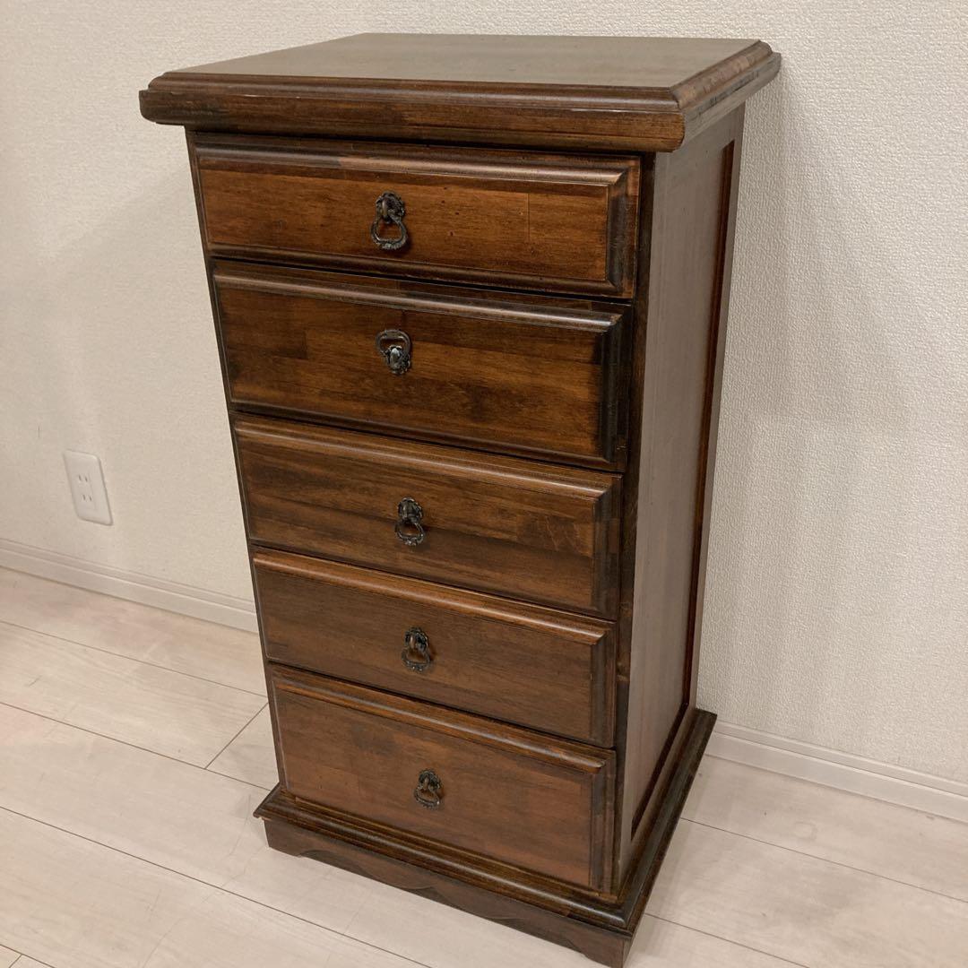 ビンテージチェスト　レトロアンティーク　5段　ブラウン