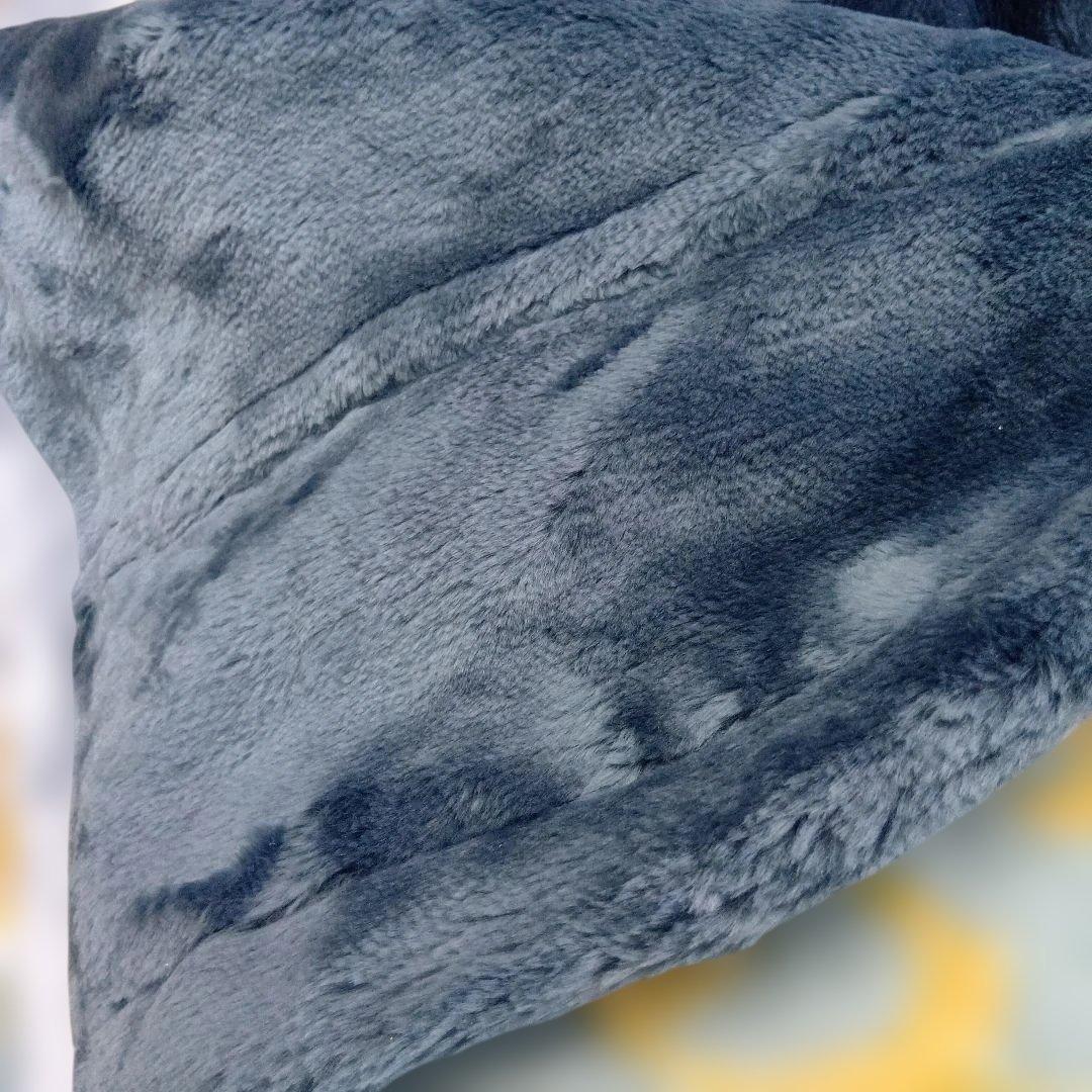 襟付アクリル2枚合わせ毛布 140x200cm　　ムートンタッチ　シングルサイズ