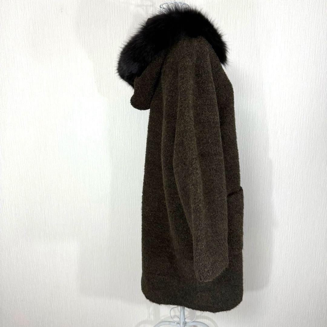 良質 leilian レリアン コート フード付き 大きいサイズ 13+