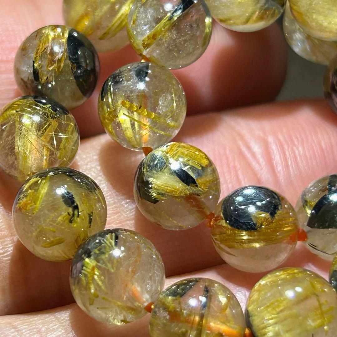 ☆みつ豆様！太陽　タイチン　ゴールド　ルチル　ブレス　福徳龍王宝珠①