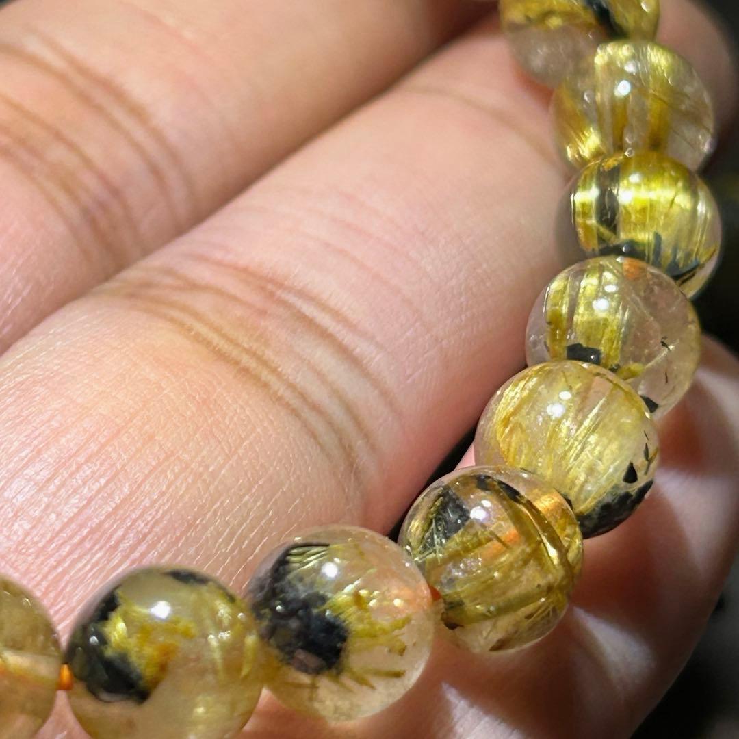 ☆みつ豆様！太陽　タイチン　ゴールド　ルチル　ブレス　福徳龍王宝珠①