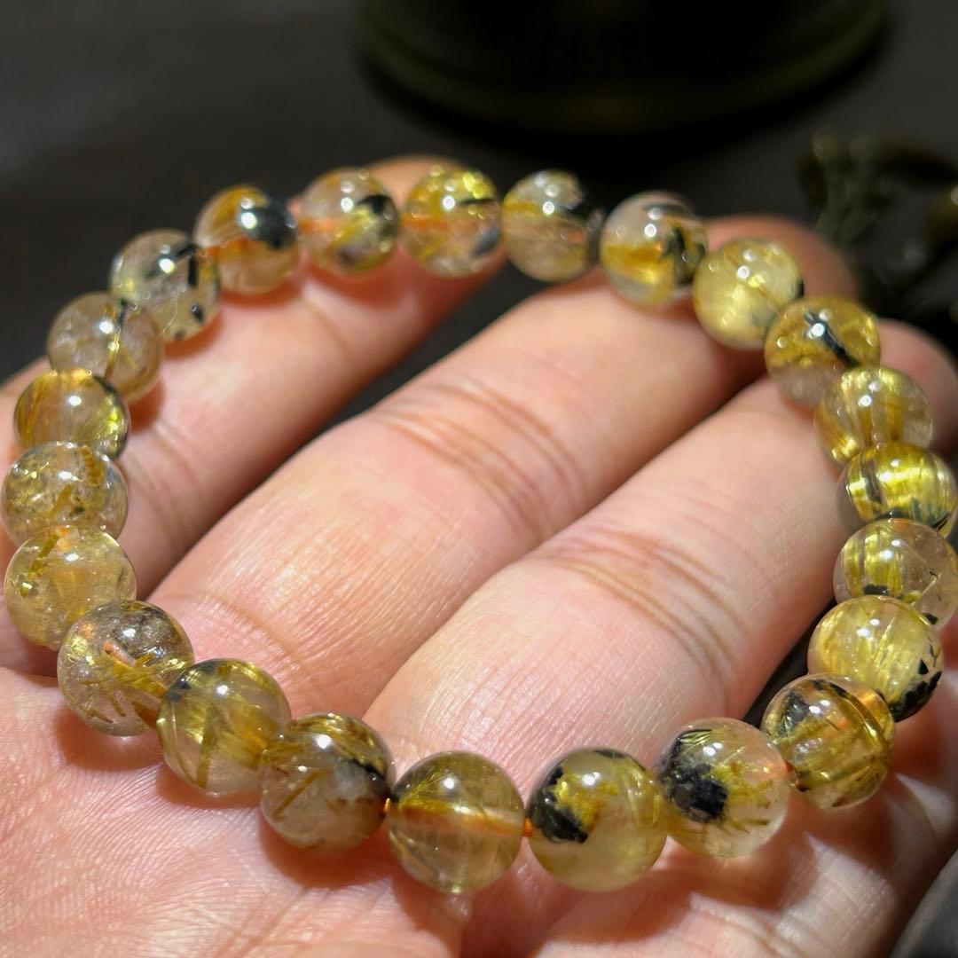 ☆みつ豆様！太陽　タイチン　ゴールド　ルチル　ブレス　福徳龍王宝珠①