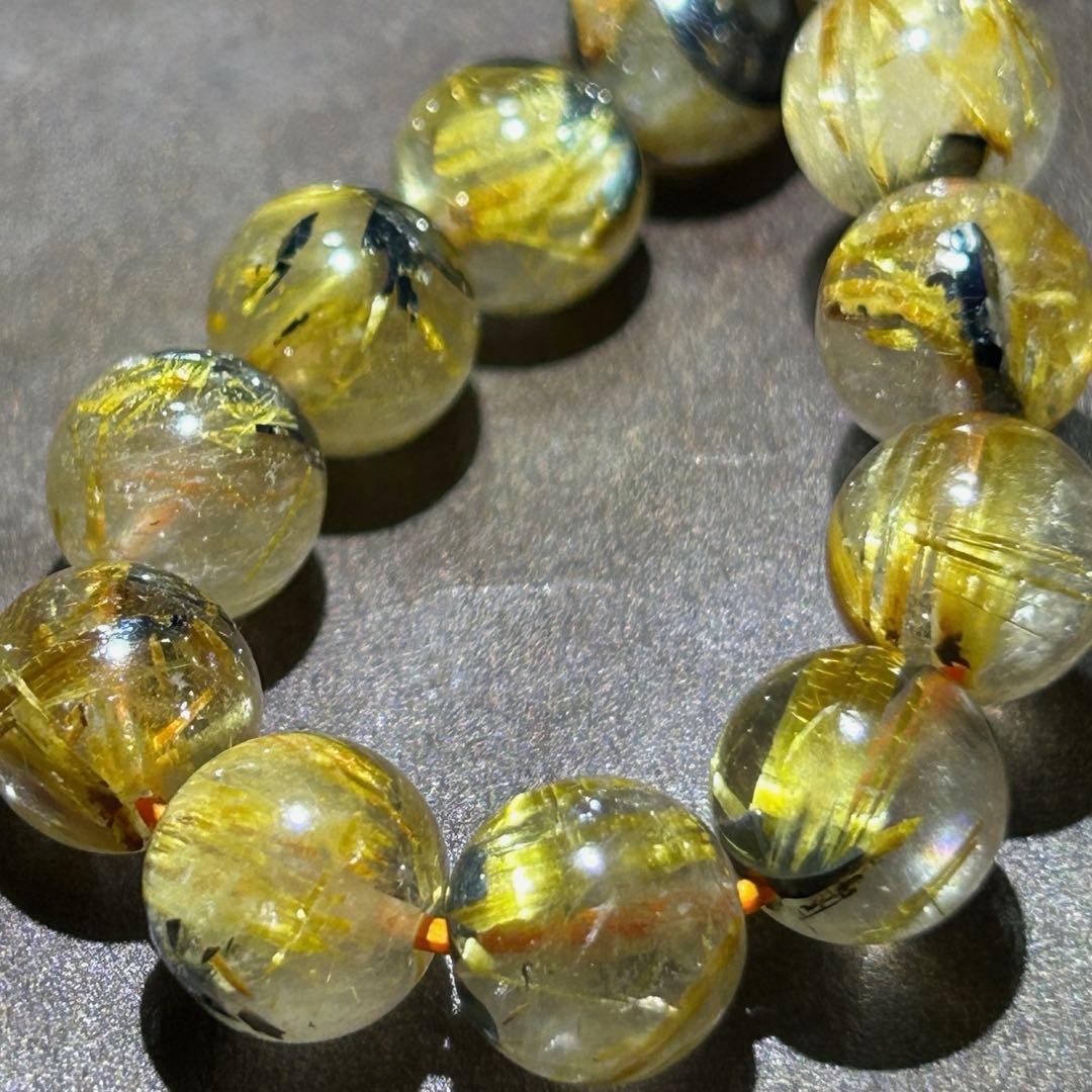 ☆みつ豆様！太陽　タイチン　ゴールド　ルチル　ブレス　福徳龍王宝珠①