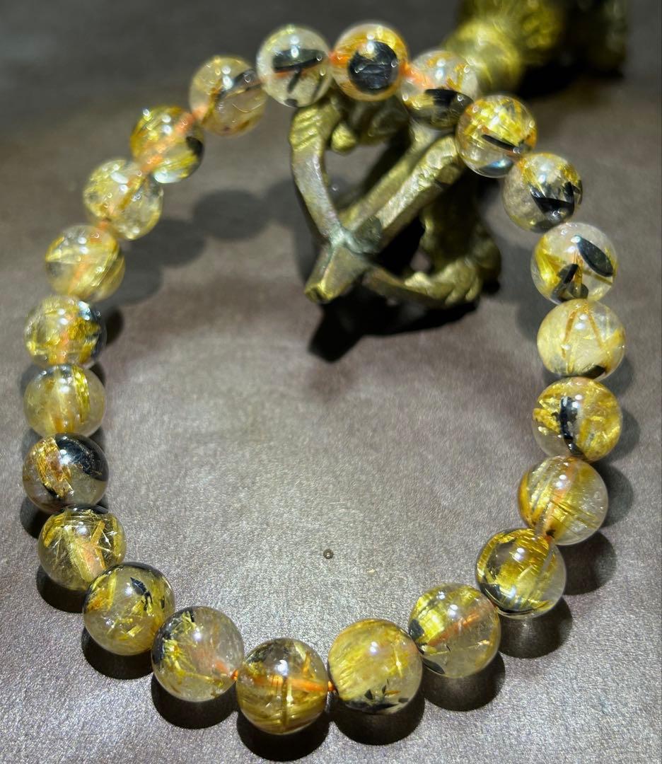 ☆みつ豆様！太陽　タイチン　ゴールド　ルチル　ブレス　福徳龍王宝珠①