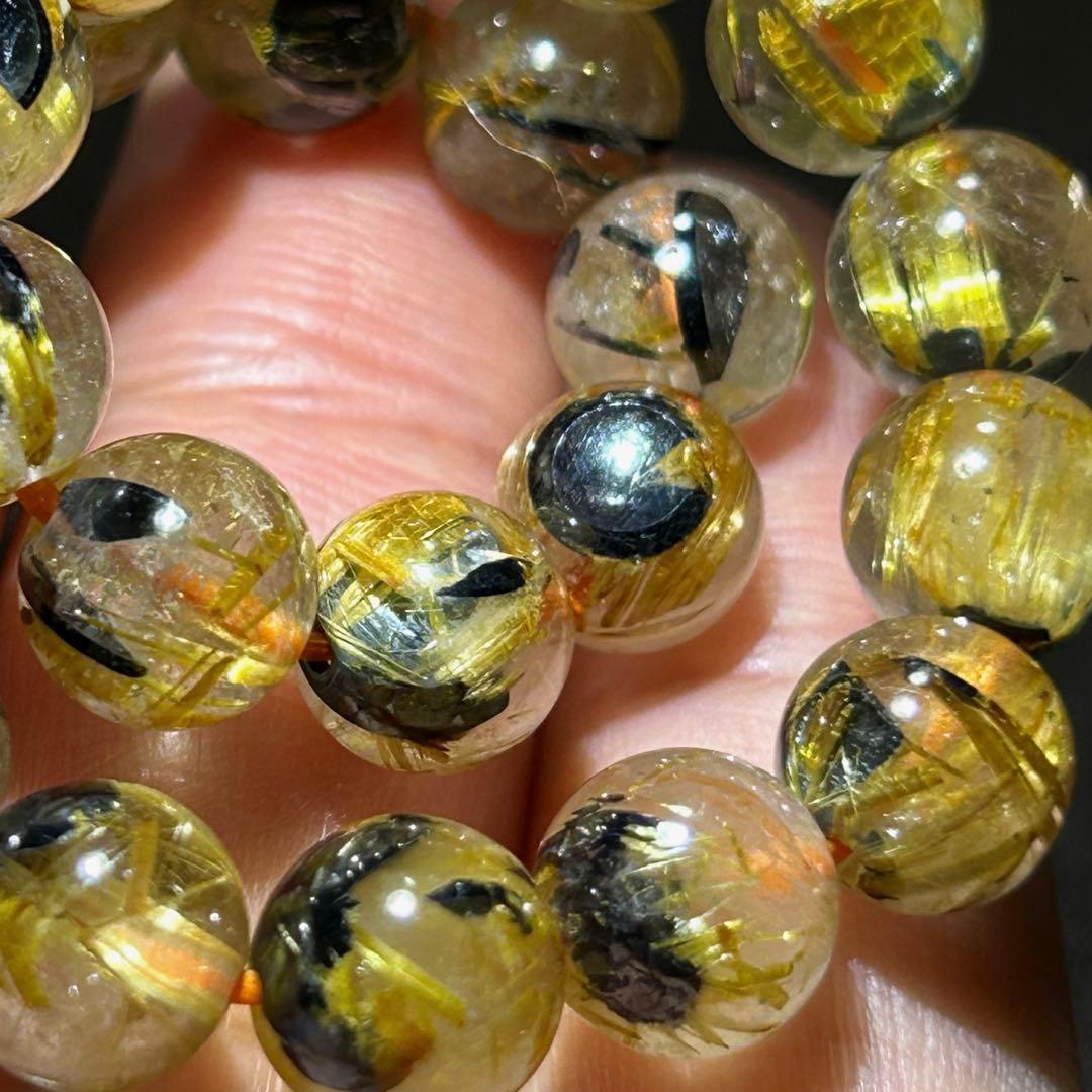 ☆みつ豆様！太陽　タイチン　ゴールド　ルチル　ブレス　福徳龍王宝珠①