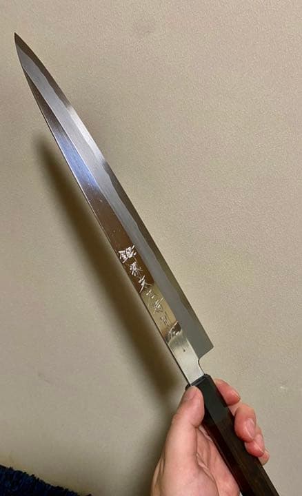 極上　青鋼　黒檀　柳刃包丁　尺