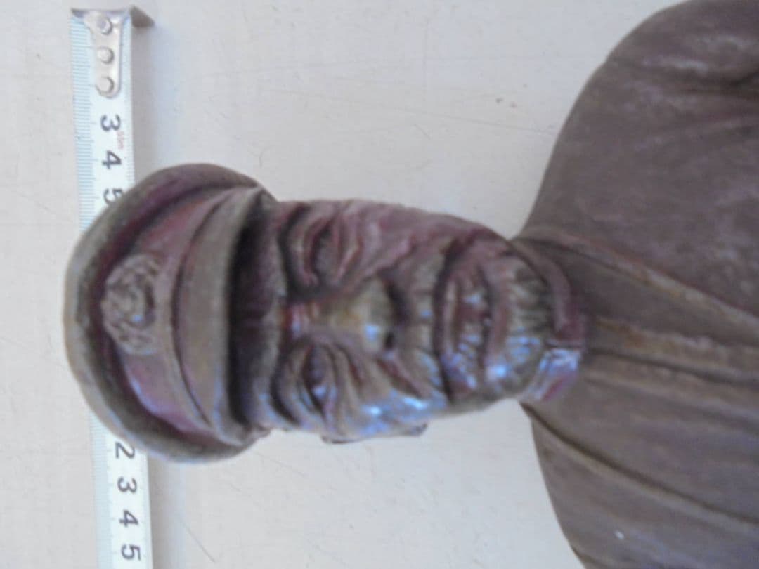 AKa6452　備前　陶斎仙史作　東郷平八郎　立像　陶器　置物　高さ　約４１ｃｍ