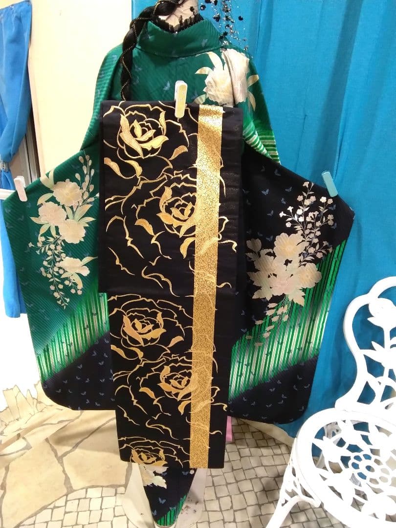 振袖フルセット、正絹振袖成人式、重ね衿、帯揚げ帯締め、西陣袋帯、長襦袢