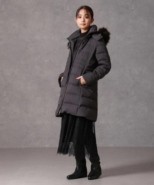 【新品】NANO UNIVERSE 西川ダウン/サージロングダウン/チャコールM