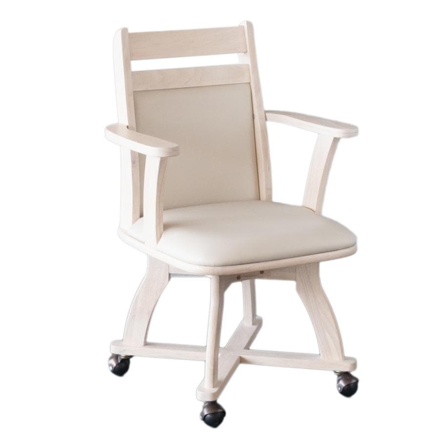 GLI DC PV　1脚　回転式ダイニングチェア　肘付アーム　ホワイト　キャスタ