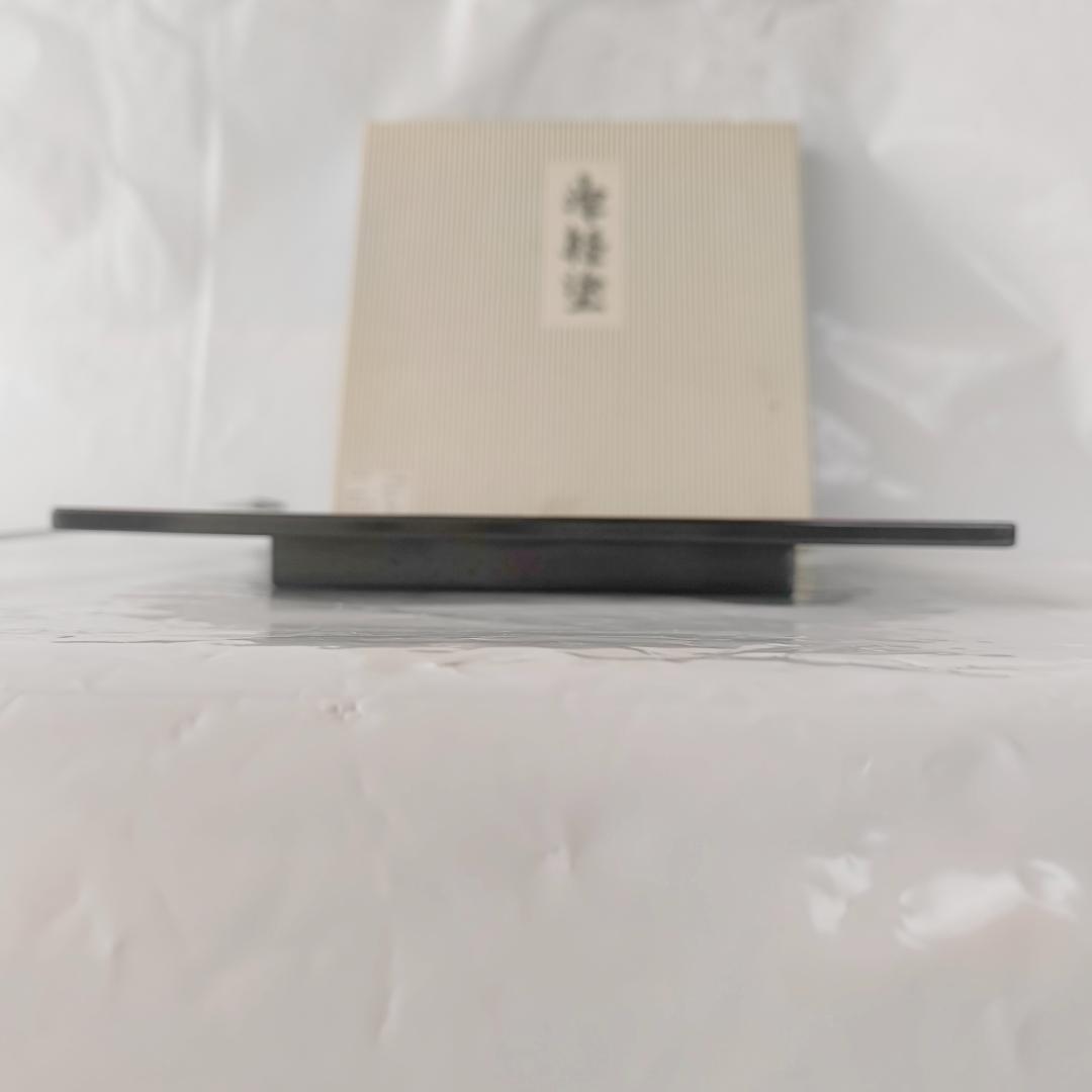 希少 未使用 工芸 木地 津軽 錦塗 角盆 花台 プレート