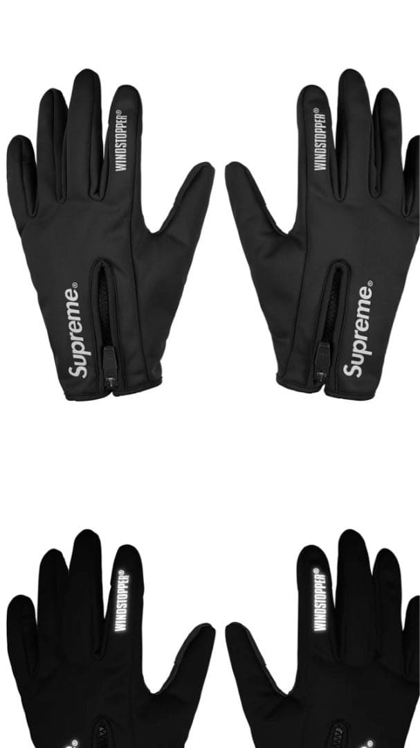 Supreme WINDSTOPPER Zip Gloves Black 黒 Ｓ
