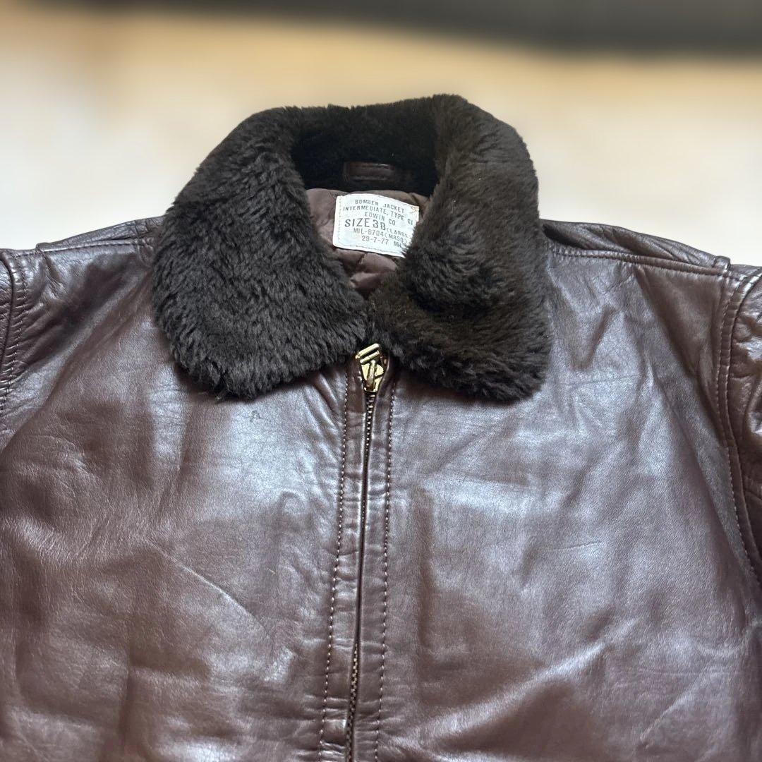 EDWIN G-1 カウレザー ボア フライトジャケット L