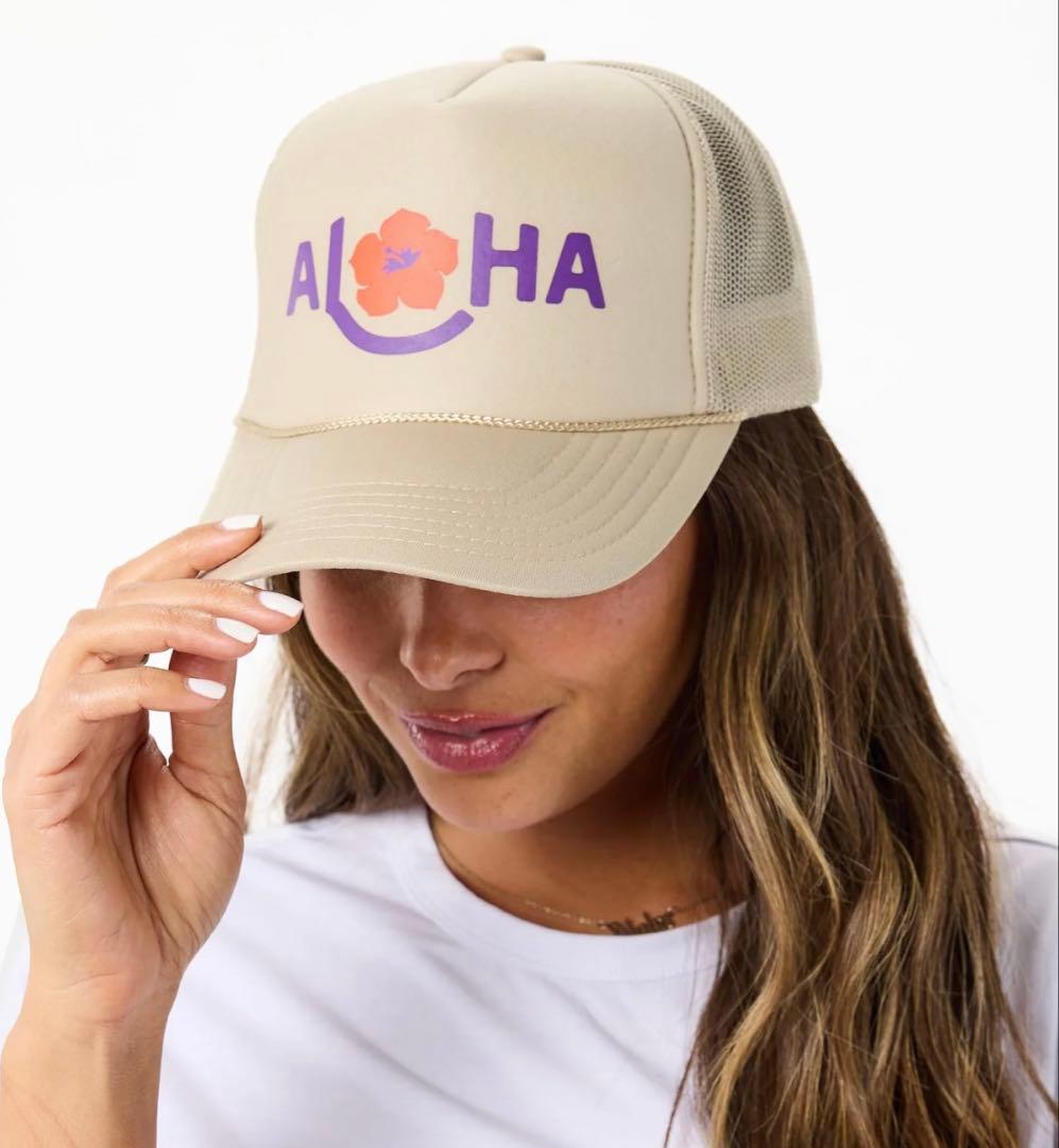 アロハコレクション　ハワイアンエアライン　メッシュキャップ ベージュ