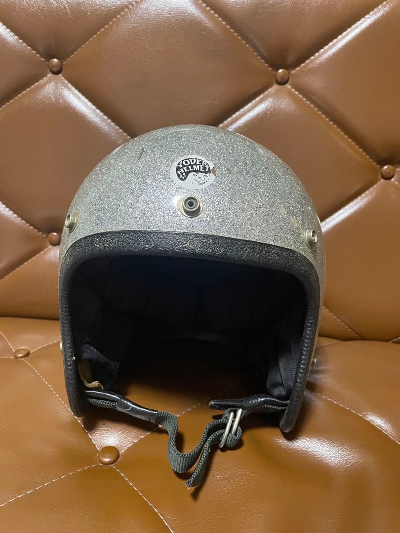 1960年代　YODER ヴィンテージヘルメット　銀ラメ　シルバー　ハーレー