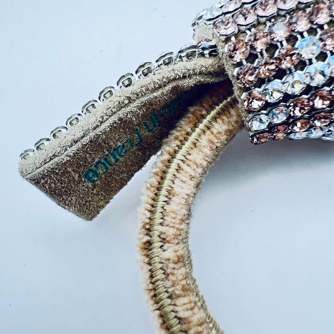 acca アッカ　クリスタル　ブリジットドレスポニー　ベージュ　ピンク×シルバー