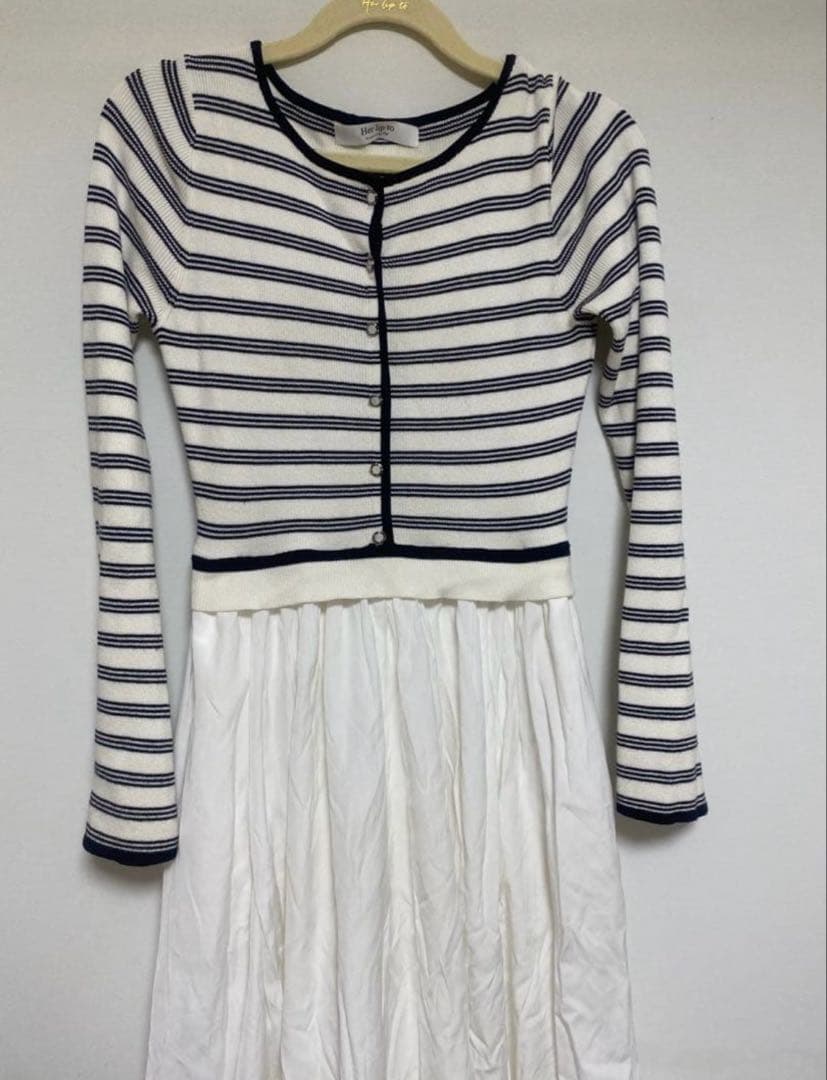 ワンピース Herlipto Docking Knit Balloon Dress