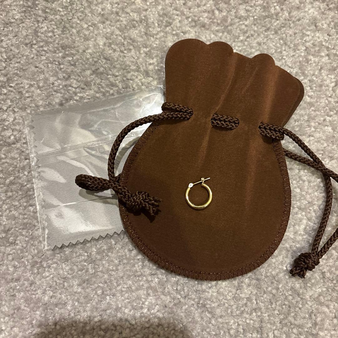 18k フープ ピアス　ゴールド ( 幅2mm 直径15mm )※1個販売