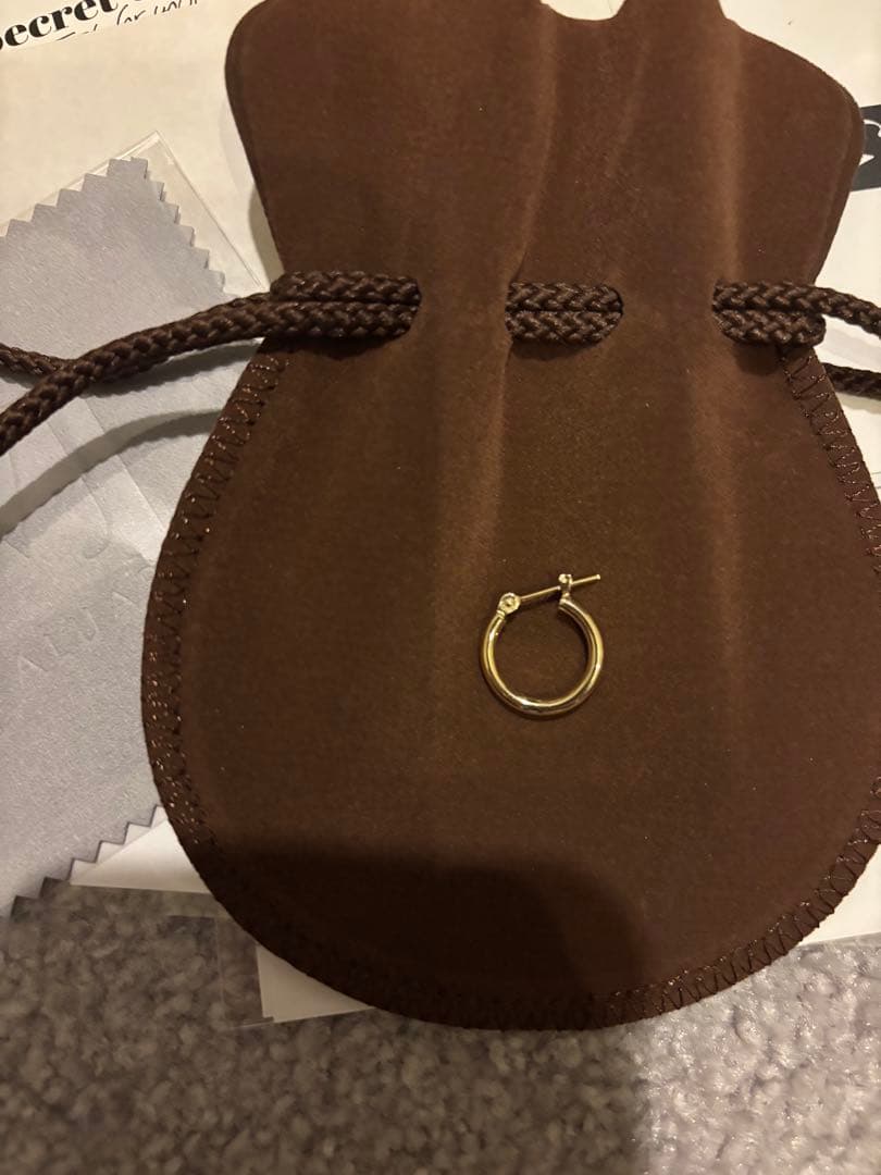 18k フープ ピアス　ゴールド ( 幅2mm 直径15mm )※1個販売