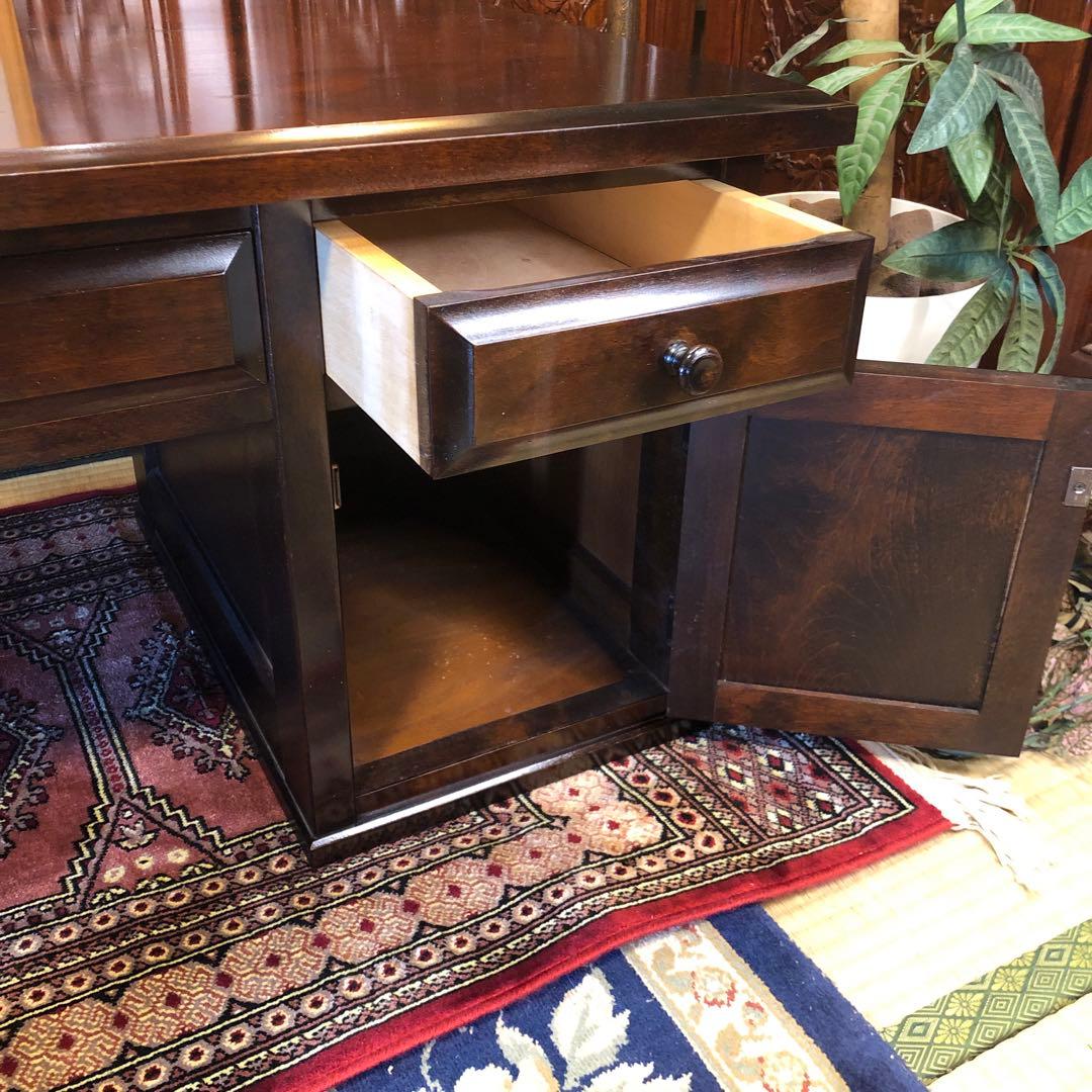 国産アンティーク　北海道民芸　書斎　 樺ザクラ無垢材 座机　文机　帳場机