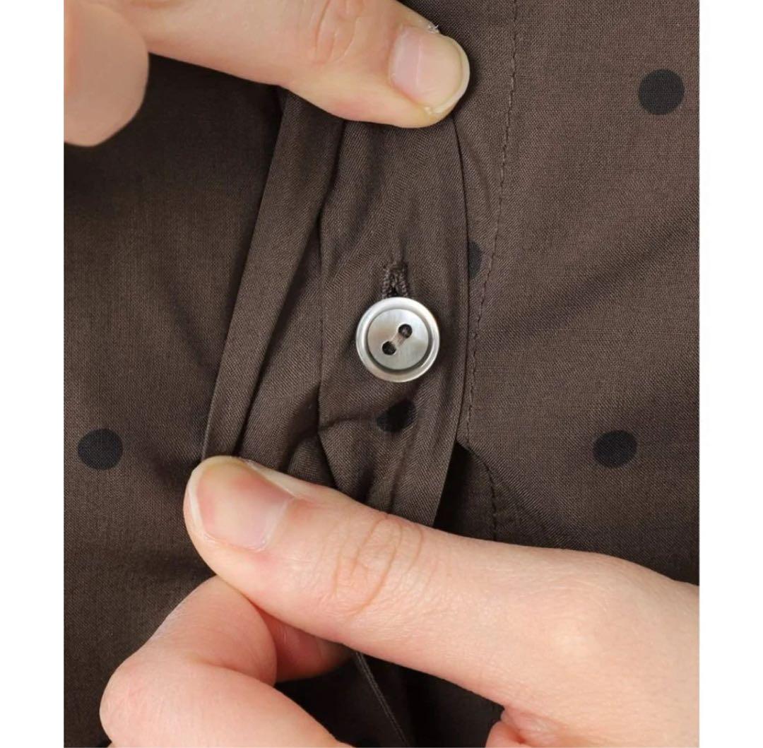 レサージュ DEVEAUX/ドットタックスリーブシャツ　ブラウン