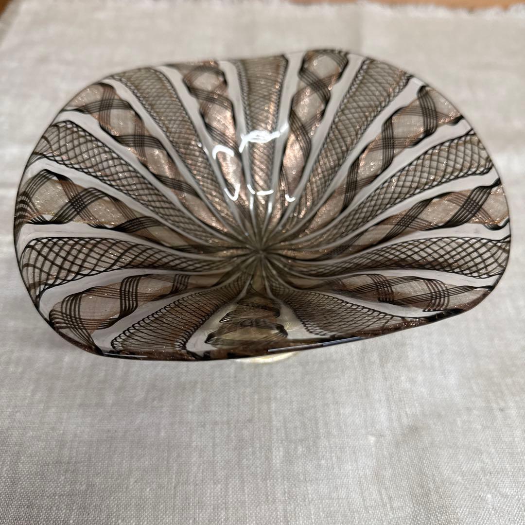 ヴェネチアングラス　ムラーノ　レース　バラリン工房　BALLARIN コンポート