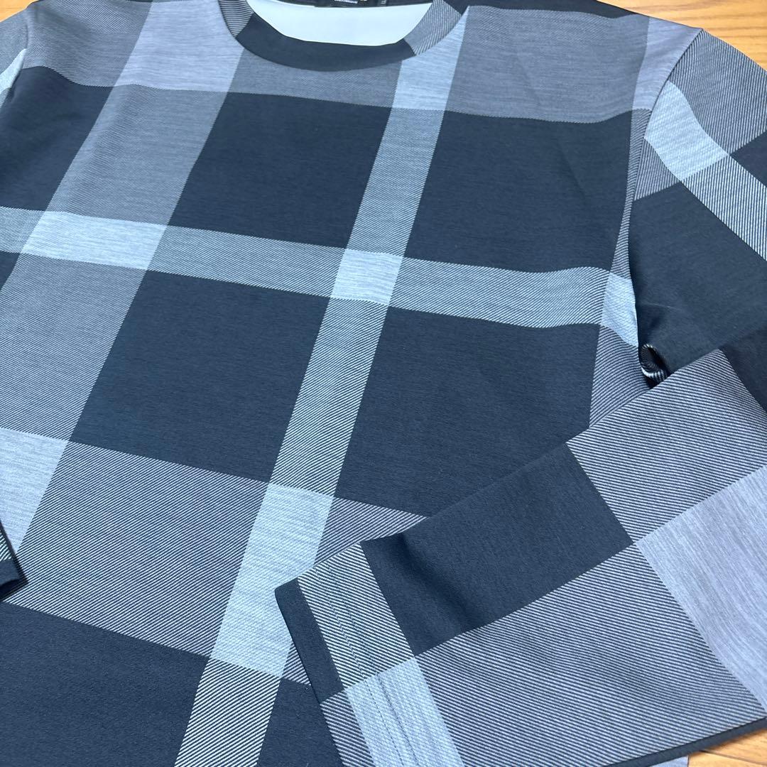 ブラックレーベル　クレストブリッジ　チェック　ストレッチ　ロンT カットソー