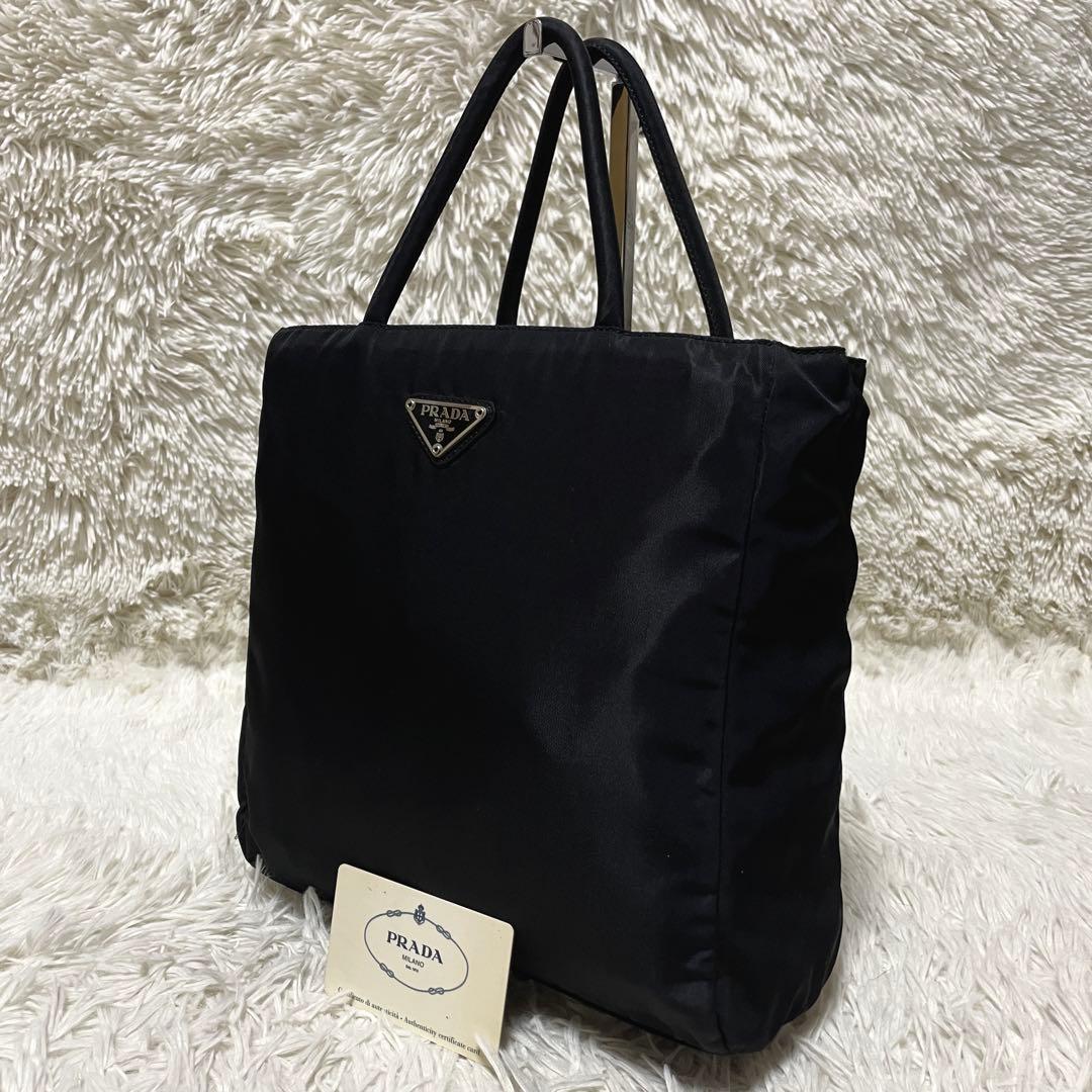 【良品】PRADA プラダ　トートバッグ　ハンドバッグ　ナイロン　ブラック　黒