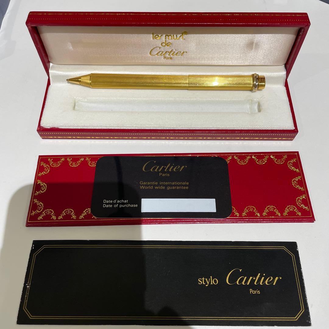 【値下げ】Cartier ゴールド ボールペン 専用ケース付き　金張り