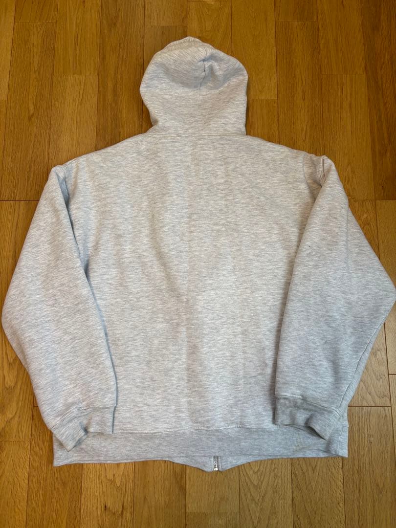 Lee リー 無地 裏サーマル ダブルフェイス ジップパーカー グレー