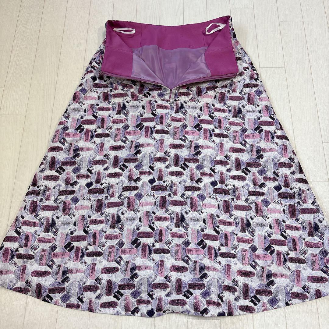 美品 ANAYI アナイ オードトワレジャガード後ろ切り替えスカート 36