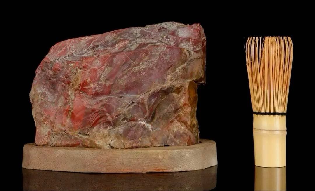 佐渡 赤玉石 黄色 赤石 ジャスパ一 台座付 2kg 水石 盆石 鑑賞石 天然石