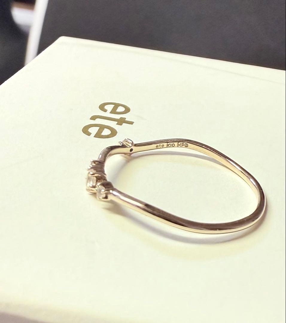 ■完売品■【ete】K10MPG ローズクォーツ/ダイヤモンド リング