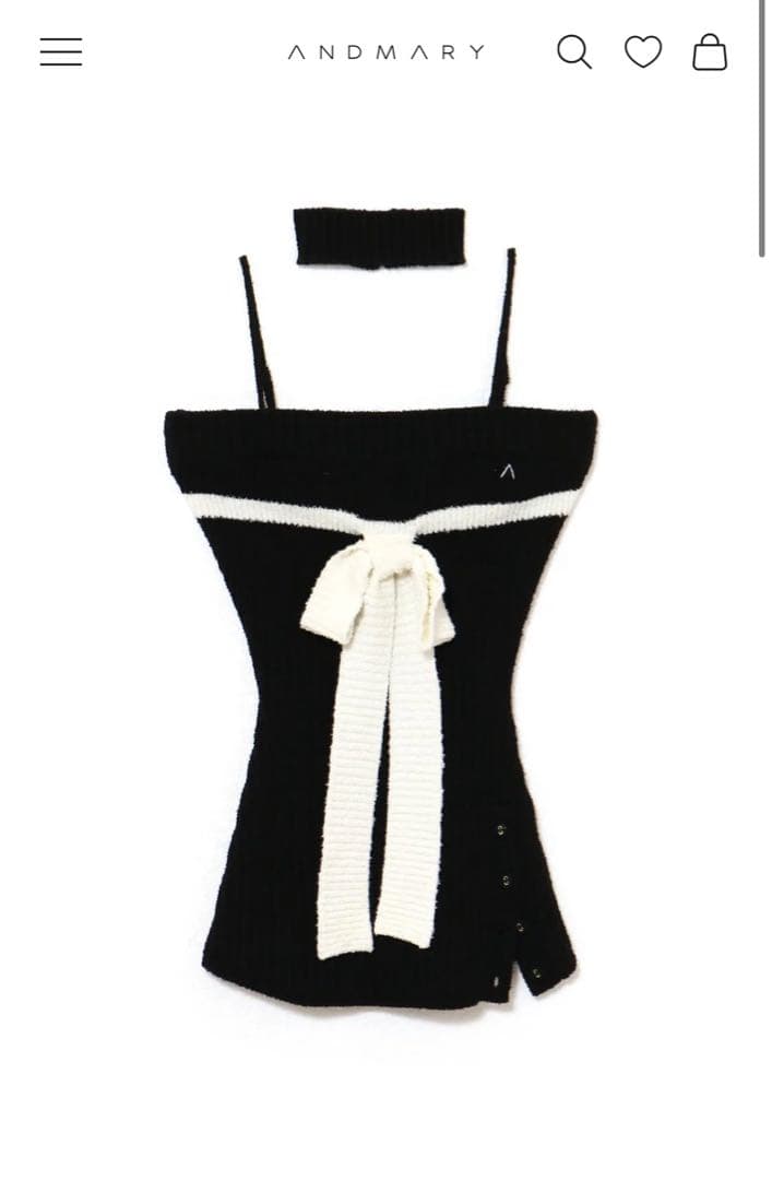 トップス Candice ribbon bare tops black