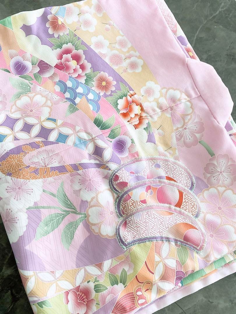 新品即納♥式部浪漫　四つ身着物単品　源氏香に束熨斗　桃色